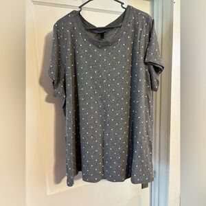 Torrid Gray and White Polka Dot Tee
